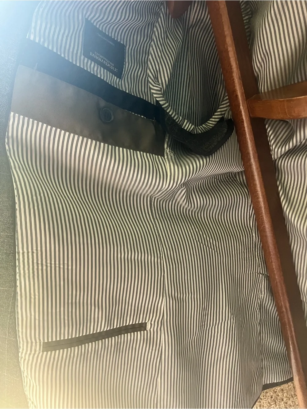 Banana Republic Gray Windowpane Italian Wool Suit